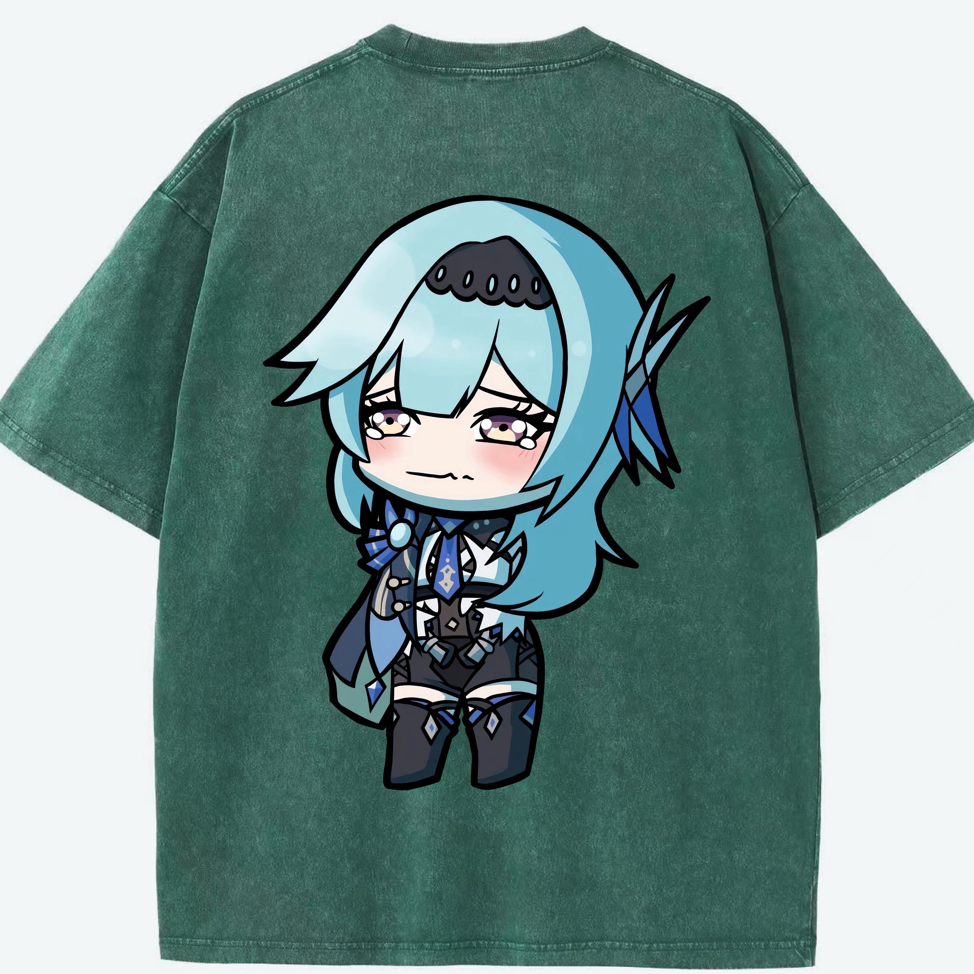 げんし神 优菈 ゆうら genshin Yūra 綿100% ヴィンテージ風 半袖Tシャツ（背面プリント）